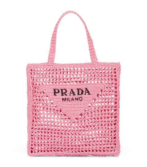 prada summer bag crochet|Prada wicker tote bag.